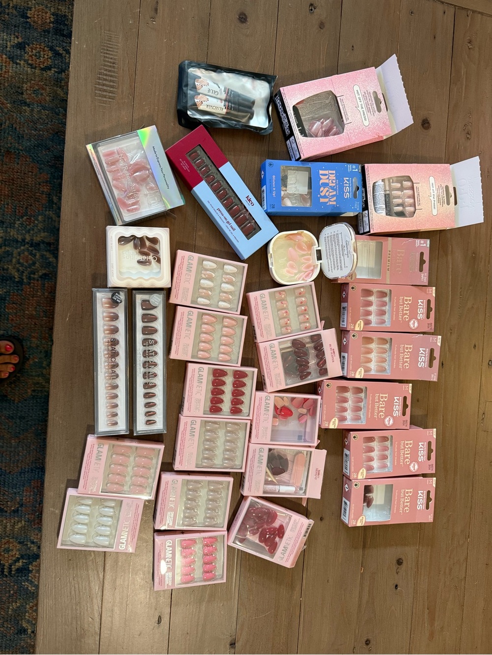 Assorted Press-On Nail Sets - Pink, Nude, Red
